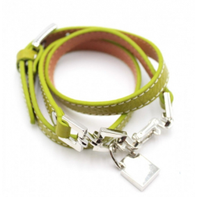 Bracelet triple tour - vert anis