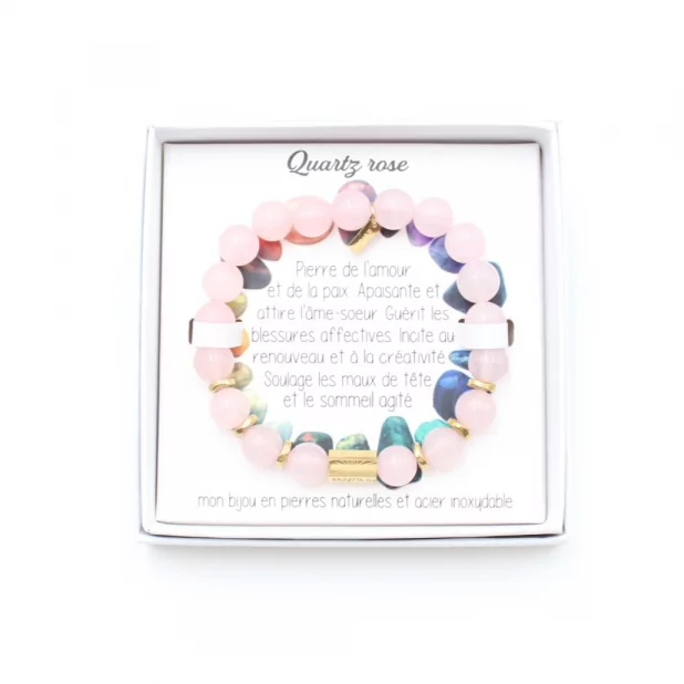 bracelet pierre naturelle quartz rose